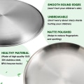 Miniatyrbilde 3 av 6: Rustfrie stålplater 2 sett runde middagstallerkener Metallplater