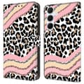 Wallet Case for Samsung Galaxy A16 5G 4G with Stand and Pattern Print in PU Leather Striped Leopard