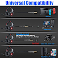 Miniatyrbild 7 av 9: Gamingheadset 3,5 mm stereoljud, ergonomisk design, mjuka minnesöronkåpor, brusreducerande mikrofon, over ear-gaminghörlurar för nya Xbox One/PC/Mac