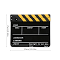Pikkukuva 4 / 8: Akryyli 30x25cm Clapperboard Ohjaaja Elokuva Clapperit Elokuva- ja Televisiokuvaus RekvisiittaKeltainen raidallinen taulu(PAV1YBE)