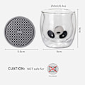 Miniatyrbild 3 av 7: Söta muggar Dubbelväggig glas Panda Mugg Klar Kaffe Mugg Mjölkkopp