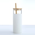 Miniatyrbild 2 av 5: Återanvändbara dricksglas, miljövänligt bambulock, skyddande silikonhylsa, resevänlig, glastumlare, läckagesäker design, BPA-fri för