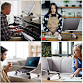 Miniatyrbillede 5 af 5: Højde- og vinkeljusterbar bogstand - Ergonomisk stand til tunge lærebøger og tablets, sammenklappelig (hvid)