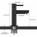 Miniatyrbillede 4 af 5: Bassin Hane Koldt Vands Hane Sort Bassin Hane med Udskiftelig Aerator Hane