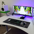 Miniatyrbild 4 av 7: Mouse Mat Non-Slip Mousepad Rubber Base and Stitched Edges for Game Players, Office, Study, Aurora Light Pattern