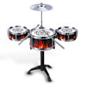 Miniatyrbild 1 av 8: Trumset för Barn Pedagogisk Robust Enkel Användning Hållbar Trumleksak med Cymbal för Pojkar Flickor QF‑3013 Silver Cirkel