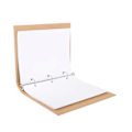 Miniatyrbillede 4 af 5: 3 Ring Binder Folio 8.3x11.0in Retro Kraft Papir Stil Stærk Kobber Filmappe til Dokumenter Papirer Bøger