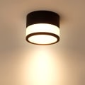 Miniatyrbillede 1 af 5: Overflademonteret sort mat LED 12W 3000K varm hvid loftspot Ø10cm