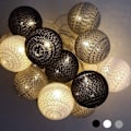 Miniatyrbillede 4 af 7: Bomuldsbold Lyskæde - 3,8M 20 LED Kugle Lyskæder med S