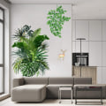 Miniatyrbilde 3 av 8: Grønne planter Avtakbare vanntette friske blader Stick veggklistremerker