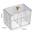 Miniatyrbillede 2 af 7: Bomuldsrondel opbevaring, bomuldsrondel beholder til badeværelse, bomuldsrondel opbevaring, bomuldsrondel beholder, transparent akryl bomuldsrondel dispenser til toilet,