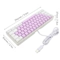 Miniatyrbild 6 av 8: Speltangentbord USB 61 tangenter RGB bakgrundsbelyst ergonomisk kontrastfärg platsbesparande trådbundet tangentbord för stationär bärbar dator vit lila
