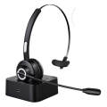 Miniatyrbillede 1 af 8: Bluetooth-headset med mikrofon, PC-headset med AI-støjreduktion, trådløst headset med ladestation til callcentre, computere, mobil