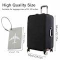 Miniatyrbillede 2 af 7: 1 stk Elastisk Rejsebagage Cover, Vandafvisende Trykt Trolley Case Beskyttelses Cover Kuffertholder Vaskbar Rejse Kuffertholder, Sort 22-24