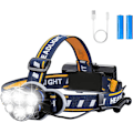 Miniatyrbilde 1 av 7: Superlys LED-hodelykt, oppladbar lommelykt