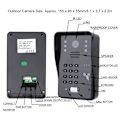 Miniatyrbillede 6 af 8: 7 tommer TFT LCD Dørklokke Fjernbetjening Adgangskort Videodørtelefon Vandafvisende Intercom 100-240V (EU Stik)