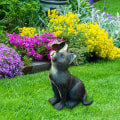 Miniatyrbilde 2 av 5: 1 stk. hagestatue av katt, katt med sommerfuglfigur, katt