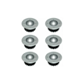Miniatyrbillede 1 af 5: Sæt med 6 solcelledrevne LED-spotlights indbygget i jorden - Rund - Diameter: 85 mm - Udendørs modstandsdygtig over for basen - Rustfrit stål front - 6 sol