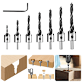 Miniatyrbild 5 av 5: Forest Wood Countersink, HSS Countersink Drill Bits Wood Countersink Countersink Steel Countersink Drill Carpentry Reamer with Hex Wrench Reamer