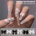 Miniatyrbild 5 av 5: 200 st 3D rosett nagelkonst dekorationer, färgglada rosett nageltillbehör 3D rosetter nagelberlocker för harts flatback nagelkonstdesign