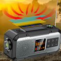 Miniatyrbild 5 av 5: Nödväderradio - Bärbar powerbank med solladdning, vev och batteridrift