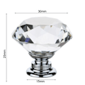 Miniatyrbillede 3 af 7: Krystal Glas Skab Kommode Knapper Diamant Skuffe Dør Knapper
