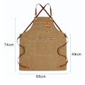 Miniatyrbilde 2 av 5: Split Apron med justerbare stropper, kokkeforkle - kryssryggforkle