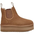 Miniatyrbillede 1 af 4: Dames Sorte Brune Vinter Sne Støvler Klassiske Faux Pelsforet Slip On Ankelstøvler-Brun,8