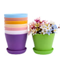 Miniatyrbilde 2 av 2: 7 stk. plastplantere innendørs blomsterpotter med brett hagebeholdere for husplanter urter løvverk og såbed