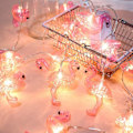 Miniatyrbild 1 av 8: DOMESTAR Rosa Flamingo Ljus, Utomhus LED ljusslingor 3m Set