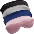 Sovmasker 4-pack Silkeslen Ögonmask Mjuk Satin Blindfold Elastiskt Band Nattögonbindel för Kvinnor Män
