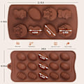 Miniatyrbillede 2 af 7: 2 stk. påske silikone chokoladeforme æg kanin kurv form
