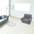 Miniatyrbild 2 av 5: 1 st soffaöverdrag för en sittplats, 1 sitsig, hög elasticitet, mjuk sofföverdrag, grå (90-140 cm)