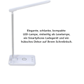 Miniatyrbillede 4 af 5: LED-skrivebordslampe med QI trådløs smart oplader, natbordslampe til hjemmekontor, dæmpbar lysstyrke, 3 lysfarveændringstilstande og