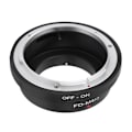 Pikkukuva 2 / 2: FD-M4/3 Metalliobjektiivin sovitinrengas Canon FD -objektiivin kiinnittämiseen M4/3-kameraan