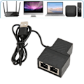 Miniatyrbild 1 av 8: 100Mbps Ethernet Splitter RJ45 1 till 2 Hög Hastighet Ethernet Splitter Adapter med USB Strömkabel