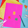 Miniatyrbild 4 av 7: Glitterpapper för pyssel, 56 ark färgglatt glitterpapper A4 20 färger 250g/m² glitterkartong för pyssel och design