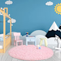 Miniatyrbild 5 av 5: Blommig matta runt vardagsrummet supermjuk lurvig matta fluffig, mjuk area matta