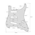 Miniatyrbild 6 av 8: PVC Plektrumskydd för Gitarr 11 Monteringshål Repskyddsplatta SSS Skyddsplatta Ersättning för Strat ST Stil