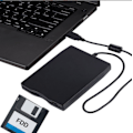 Pikkukuva 4 / 5: USB-levyasema, USB-ulkoinen levykeasema 1,44 Mt, ohut Plug and Play FDD-asema PC Windows 2000/XP:lle (musta)