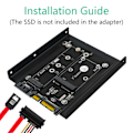 Pikkukuva 7 / 8: SATA-sovitin 2-in-1 MSATA/M2 NGFF SSD -kaksoisportti SATA3 -muuntimeen 3,5 tuuman kiintolevyllä, tietokoneen lisävarusteet