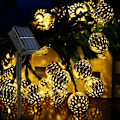 Miniatyrbillede 1 af 5: Jordklodelyskæde, 21ft 30 kugle LED, stjernelys solstreng L