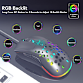 Miniatyrbillede 3 af 8: Trådløs mus med dobbelt tilstand, programmerbare knapper, RGB-baggrundsbelysning, justerbar DPI, ergonomisk gamingmus til spil, kontor og studie