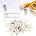 Miniatyrbilde 5 av 8: 100 stk RJ45 CAT6e Pass Through-kontakter Ren kobber Skjermet Plug and Play 8P8C Ethernet-kabel Krympeender Sølvbelagt