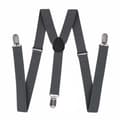 Stylish Slim Grey Suspenders with Clips 2.5cm Grey gray
