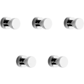 Miniatyrbild 1 av 5: Kromhanddukskrokar, 5-pack rostfria metallkläd- och badrockskrokar, självhäftande eller väggmonterade krokar för badrum