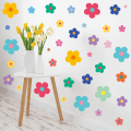 Miniatyrbillede 4 af 8: 8 stk. farverige små blomster vægklistermærker søde retro blomster