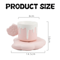 Miniatyrbillede 2 af 5: Kreative søde krus og underkop sæt i form af kiks, keramisk kaffekrus til kontor og hjem, 7,4 oz/220 ML til te, latte, mælk