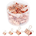 Miniatyrbild 7 av 8: Rose Gold Binder Clips Paper Clamps, Assorted Sizes Set (Small,