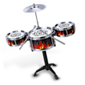 Miniatyrbild 4 av 8: Trumset för Barn Pedagogisk Robust Enkel Användning Hållbar Trumleksak med Cymbal för Pojkar Flickor QF‑3013 Silver Cirkel